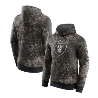 Men's NFL Las Vegas Raiders Fanatics Branded Black Gray Blackout Tonal Pullover Hoodie