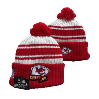 NFL Kansas City Chiefs New Era Red White 2022 Sideline Cuffed Beanies Knit Hat 3064