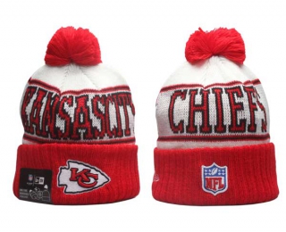 NFL Kansas City Chiefs New Era Red White 2023 Cold Weather Historic Pom Beanies Knit Hat 5028