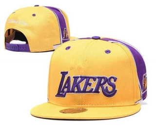 NBA Los Angeles Lakers Mitchell & Ness Gold Purple Snapback Hat 2115