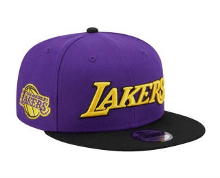 NBA Los Angeles Lakers New Era Purple Black 9FIFTY Snapback Hat 2123