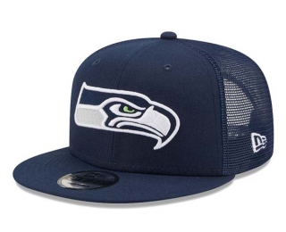 NFL Seattle Seahawks New Era Navy Trucker 9FIFTY Snapback Hat 2024