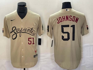 Men's MLB Arizona Diamondbacks #51 Randy Johnson Gold City Connect Cool Base Stitched Baseball Jersey