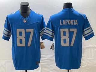 Men's NFL Detroit Lions #87 Sam LaPorta Blue 2023 F.U.S.E Vapor Untouchable Limited Stitched Football Jersey
