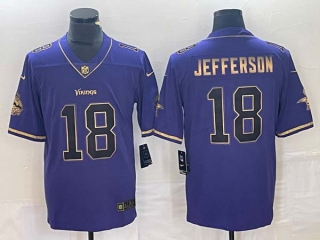 Men's NFL Minnesota Vikings #18 Justin Jefferson Purple 2023 F.U.S.E Vapor Untouchable Limited Stitched Football Jersey