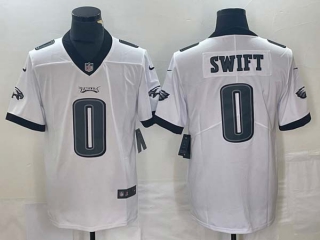 Men's NFL Philadelphia Eagles #0 D'Andre Swift White Vapor Limited Football Stitched Jersey