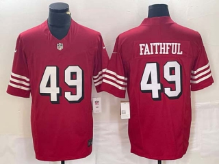 Men's NFL San Francisco 49ers #49 Faithful Red 2023 F.U.S.E Vapor Untouchable Limited Stitched Football Jersey