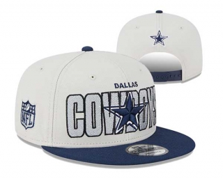 NFL Dallas Cowboys New Era Stone Navy 2023 NFL Draft On Stage 9FIFTY Snapback Hat 3084