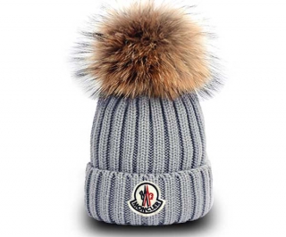 Wholesale Moncler Gray Knit Beanie Hat AAA 9031