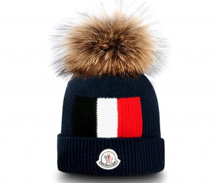 Wholesale Moncler Navy Knit Beanie Hat AAA 9038
