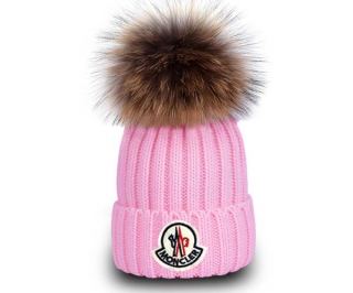 Wholesale Moncler Pink Knit Beanie Hat AAA 9043