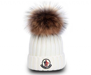 Wholesale Moncler White Knit Beanie Hat AAA 9052