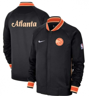 NBA Atlanta Hawks Nike Black Orange 2022-23 City Edition Showtime Thermaflex Full-Zip Jacket