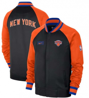 NBA New York Knicks Nike Black Orange 2022-23 City Edition Showtime Thermaflex Full-Zip Jacket