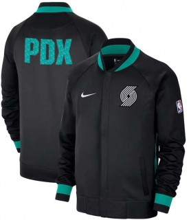 NBA Portland Trail Blazers Nike Black Aqua 2022-23 City Edition Showtime Thermaflex Full-Zip Jacket
