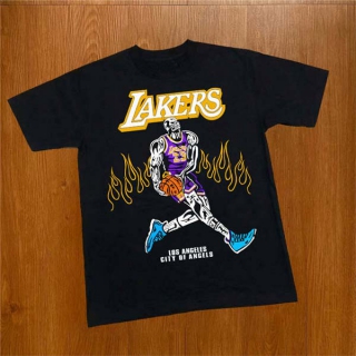 Men's Warren Lotas x NBA Los Angeles Lakers Black Short sleeves Tee Shirt (1)