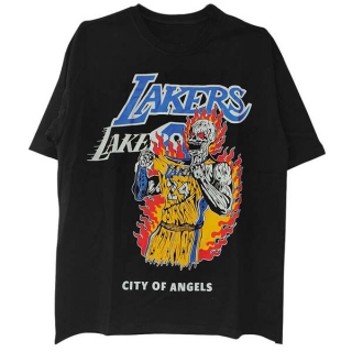 Men's Warren Lotas x NBA Los Angeles Lakers Black Short sleeves Tee Shirt (2)