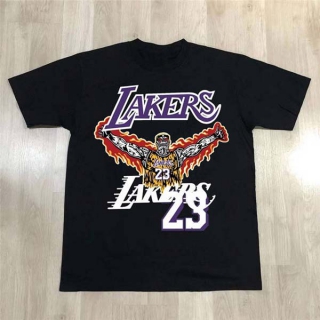 Men's Warren Lotas x NBA Los Angeles Lakers Black Short sleeves Tee Shirt (3)