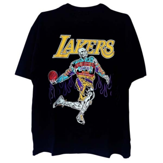 Men's Warren Lotas x NBA Los Angeles Lakers Black Short sleeves Tee Shirt (5)