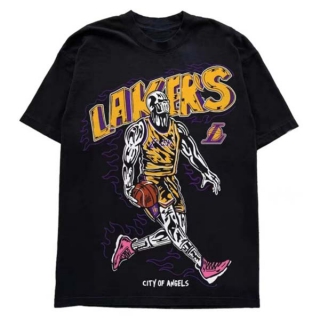 Men's Warren Lotas x NBA Los Angeles Lakers Black Short sleeves Tee Shirt (6)