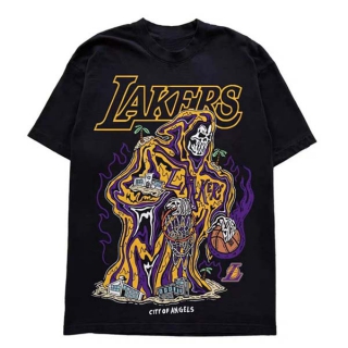 Men's Warren Lotas x NBA Los Angeles Lakers Black Short sleeves Tee Shirt (7)