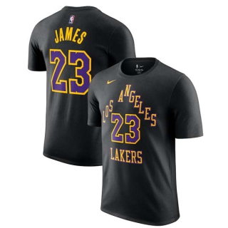 Men's Los Angeles Lakers LeBron James Nike Black 2023-24 City Edition T-Shirt