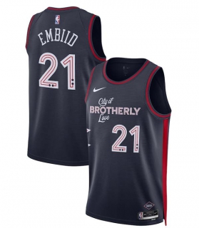 Men's Philadelphia 76ers Joel Embiid Nike Navy 2023-24 Swingman City Edition Jersey