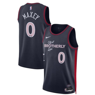 Men's Philadelphia 76ers Tyrese Maxey Nike Navy 2023-24 Swingman City Edition Jersey