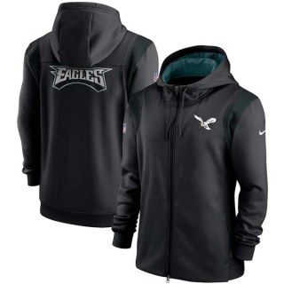 Men's NFL Philadelphia Eagles Nike Black Retro Logo Full-Zip Hoodie