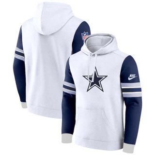 Men's NFL Dallas Cowboys Nike White Navy Pullover Hoodie
