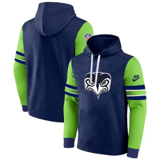 Men's NFL Seattle Seahawks Nike Navy Green Pullover Hoodie