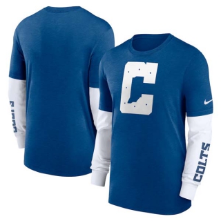 Men's NFL Indianapolis Colts Nike Heather Royal Slub Fashion Long Sleeve T-Shirt