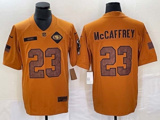 Men's NFL San Francisco 49ers #23 Christian McCaffrey Nike Brown 2023 Salute To Service Limited Jersey