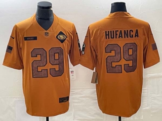 Men's NFL San Francisco 49ers #29 Talanoa Hufanga Nike Brown 2023 Salute To Service Limited Jersey