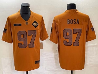 Men's NFL San Francisco 49ers #97 Nick Bosa Nike Brown 2023 Salute To Service Limited Jersey