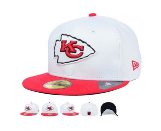 NFL Kansas City Chiefs New Era White Red 59FIFTY Fitted Hat 1004