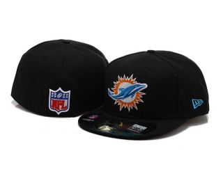 NFL Miami Dolphins New Era Black 59FIFTY Fitted Hat 1001