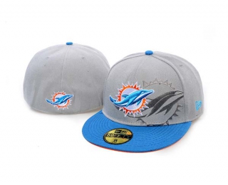 NFL Miami Dolphins New Era Gray Blue 59FIFTY Fitted Hat 1002