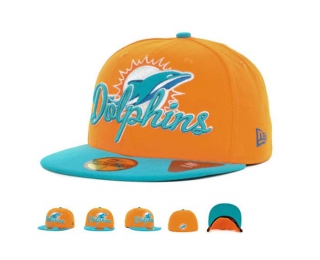 NFL Miami Dolphins New Era Orange Aqua 59FIFTY Fitted Hat 1004
