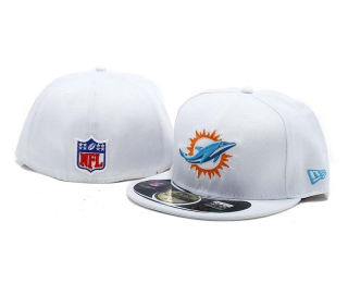 NFL Miami Dolphins New Era White 59FIFTY Fitted Hat 1005