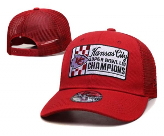 NFL Kansas City Chiefs New Era Red Super Bowl LIV Champions Trucker 9FORTY Snapback Hat 2018