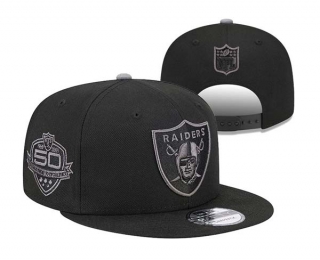 NFL Las Vegas Raiders New Era Black 50th Anniversary 9FIFTY Snapback Hat 3066