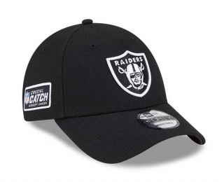 NFL Las Vegas Raiders New Era Black 2023 NFL Crucial Catch 9FORTY Adjustable Hat 2096