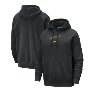 Men's NBA Golden State Warriors Nike Black 2023-24 City Edition Essential Club Pullover Hoodie