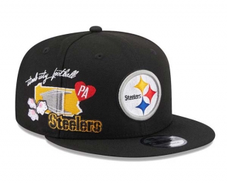 NFL Pittsburgh Steelers New Era Black Icon 9FIFTY Snapback Hat 2042
