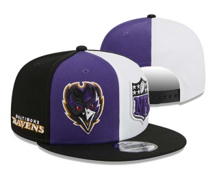 NFL Baltimore Ravens New Era Purple Black 2023 Sideline 9FIFTY Snapback Hat 3046