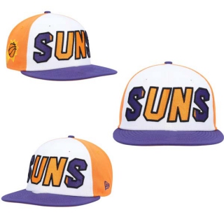 NBA Phoenix Suns New Era White Purple Back Half 9FIFTY Snapback Hat 2018