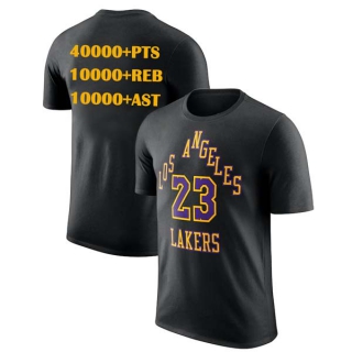 Men's Los Angeles Lakers LeBron James 40000 Career Points Commemorative T-Shirt Black (2)