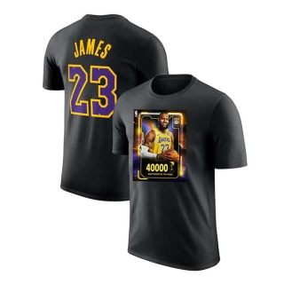 Men's Los Angeles Lakers LeBron James 40000 Career Points Commemorative T-Shirt Black (3)