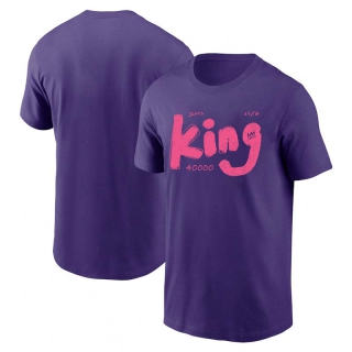 Men's Los Angeles Lakers LeBron James 40000 Career Points Commemorative T-Shirt Purple (1)